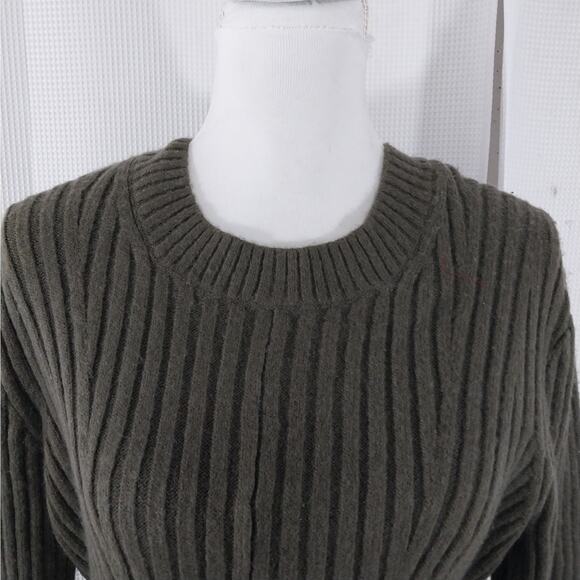 H&M! PLUSH, SNUGGLY KHAKI GREEN KNIT, MIDI LENGTH, SWEATER DRESS! SZ XL - Picture 6 of 13